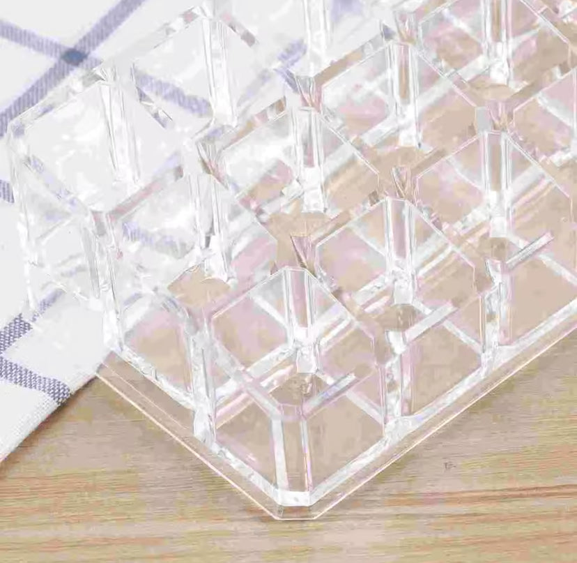 Lipstick Display Stand Holder, Acrylic Lipstick Storage Box, Acrylic Makeup Organizer, Desktop Lipstick Display Storage Box, Cosmetic Nail Polish Storage Rack, Desktop Dressing Table for Lip Glaze Brushes Bottles