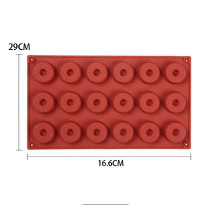 Mini Silicone Donut Chocolate Molds, 18 Grids 3D Silicone Donuts Molds, Pastry Decorating Molds