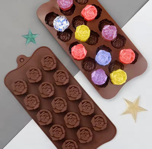 Flowers Shaped Silicone Chocolate Mold, Cake Decoration Tool, Reusable Rose Flower Chocolate Mold