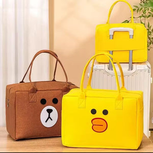 Large Capacity Felt Travel Bag, Cartoon Travel Felt Bag, Kids Travel Bag Organizer, Short Trip Kids Travel Bag