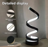 Modern Spiral Dimmable LED Table Lamp, USB Power Bedroom Bedside Lamp, Living Room Decorative Table Lamp, USB Study Student Light