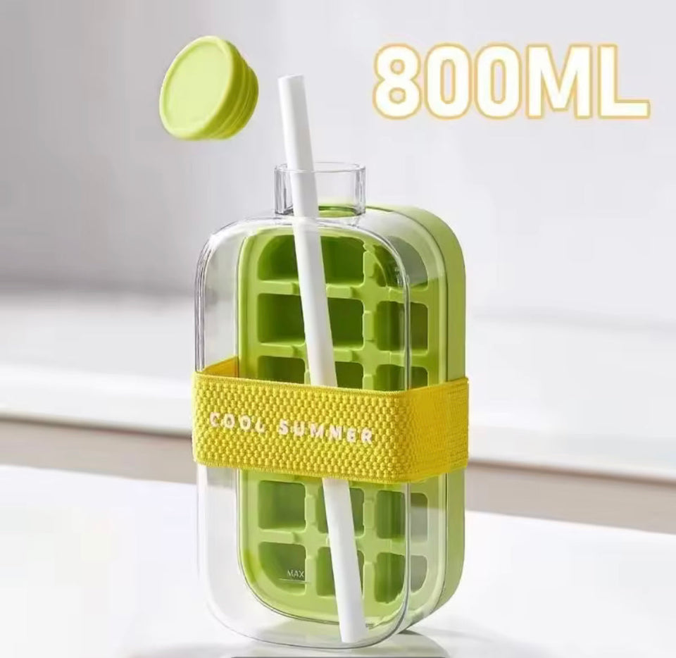 2 In 1 Ice Maker Ice Cube Bottle, Portable Ice Maker Kettle, Ice Mold Cooler Cup, Outdoor Fitness Drink Bottle
