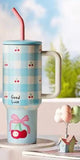 1200ml Printed Stainless Steel Tumbler, Insulated Water Bottle Thermos, Large Water Tumbler For Travel