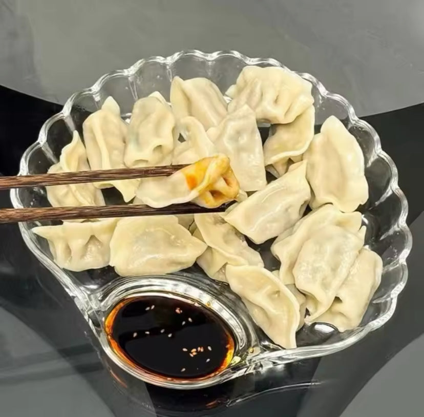 Transparent Shell Shaped Dumpling Dish, Stackable Heat Resistant Food Compartment Tray, Creative Dried Fruit Snack Plates
