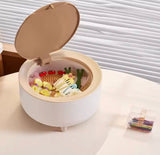 Nordic Press Desktop Trash Can, Creative Desktop Dust Bin, Bedroom Bedside Trash Can With Lid