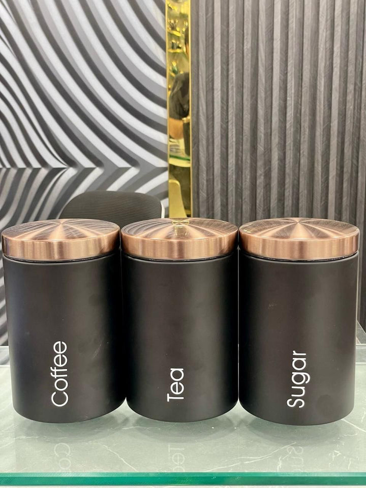 3pcs Reusable Spice Storage Jar With Lid, Moisture Proof Kitchen Storage Airtight Cans, Coffee Beans Tea Snacks Sealed Container, Seasoning Bottle Spice Jars, Stainless Steel Kitchen Storage Pots