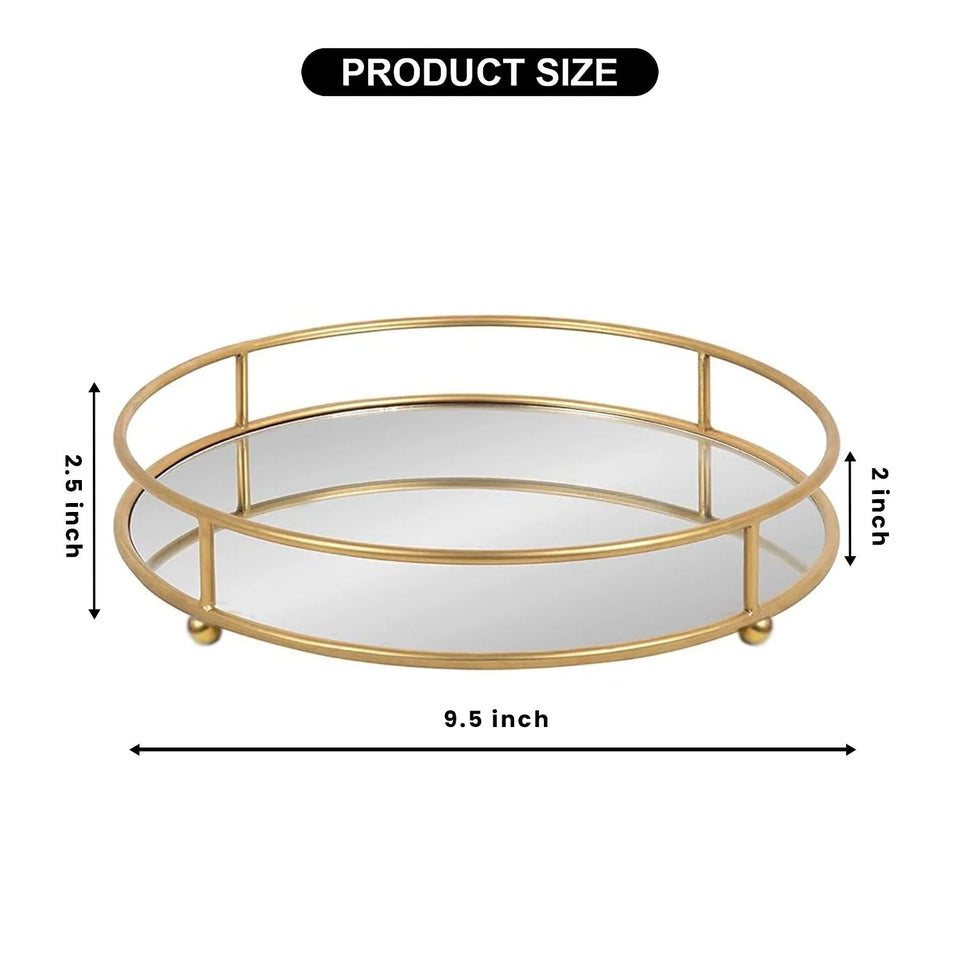 Classy Golden Vanity Display, Multipurpose Cosmetic Jewellery Tray, Kitchen Seasoning Organizer Tray