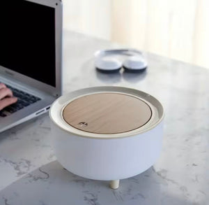 Nordic Press Desktop Trash Can, Creative Desktop Dust Bin, Bedroom Bedside Trash Can With Lid