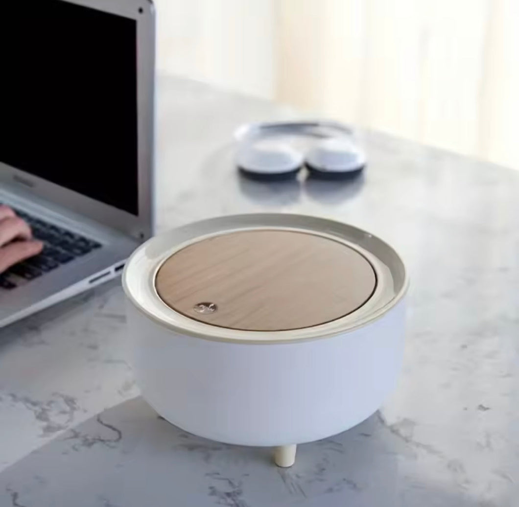 Nordic Press Desktop Trash Can, Creative Desktop Dust Bin, Bedroom Bedside Trash Can With Lid