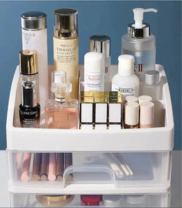 Transparent Beauty Counter, Desktop Sundries Storage Box, Dressing Table Storage Rack, Multifunction Desktop Drawer Jewelry Makeup Holder, Four Layer Three Drawer Plastic Box