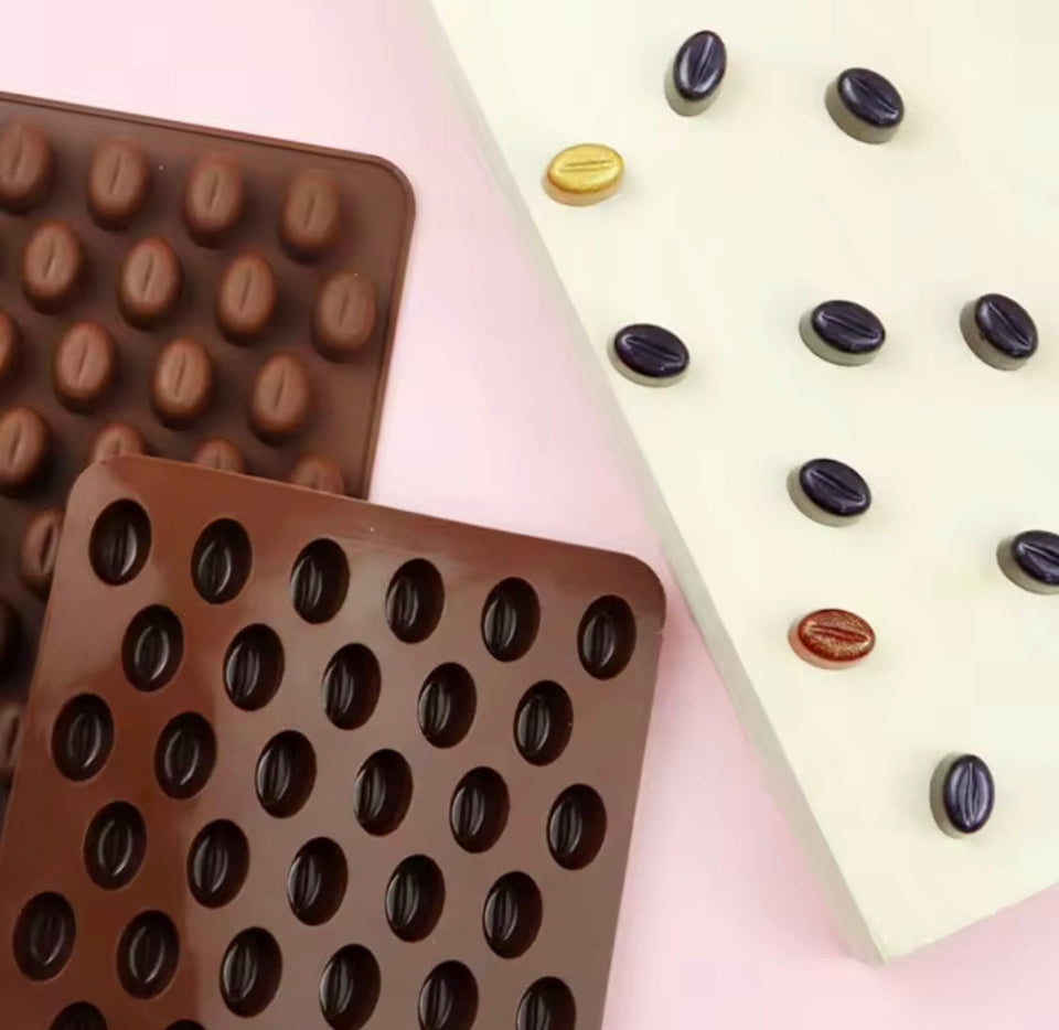 Coffee Beans Shaped Silicone Chocolate Mold, Mini Chocolate Coffee Bean Silicone Mold, Cookies Decorating Tools