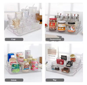 3 Tier Acrylic Desktop Perfume Shelf, Kitchen Seasoning Organizer Box, Multi Layer Vanity Countertop