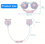 360° Rotating USB Neck Fan, USB Rechargeable Travel Neck Fan, Air Cooler Cooling Neckband Fan, Bladeless Hanging Neck Fan