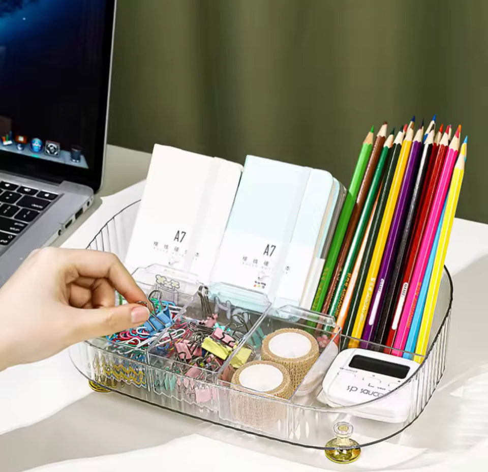Large Capacity Makeup Perfume Organizer, Transparent Anti Slip Countertop Organizer With Stand, Cosmetics Desktop Storage Box