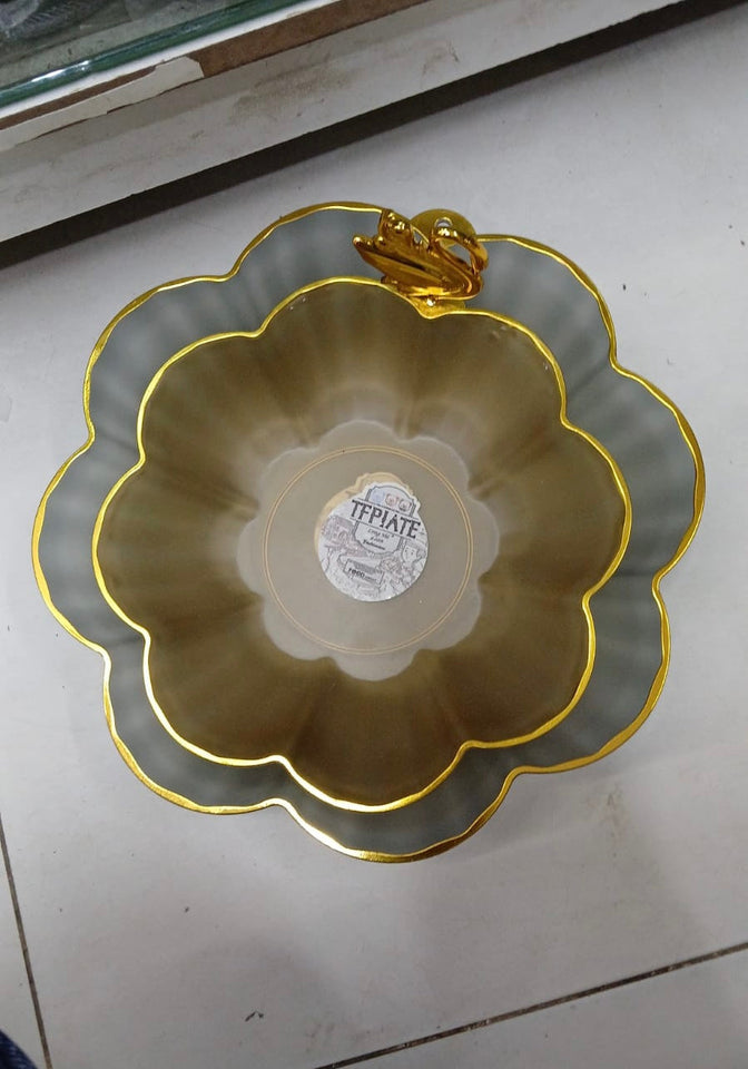 Elegant Floral Shaped Fruit Plate, Vintage Style Serving Plates, New Design Dryfruit Plate