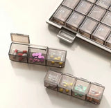 Portable 21 Grids Pill Organizer, Travel Pill Cases, Removable Medicine Container, Daily Storage Tablets Box