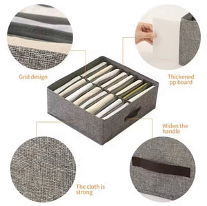 16 Grid Wardrobe Organizer, Cabinet Drawer Organizer, Double Raw Storage Basket