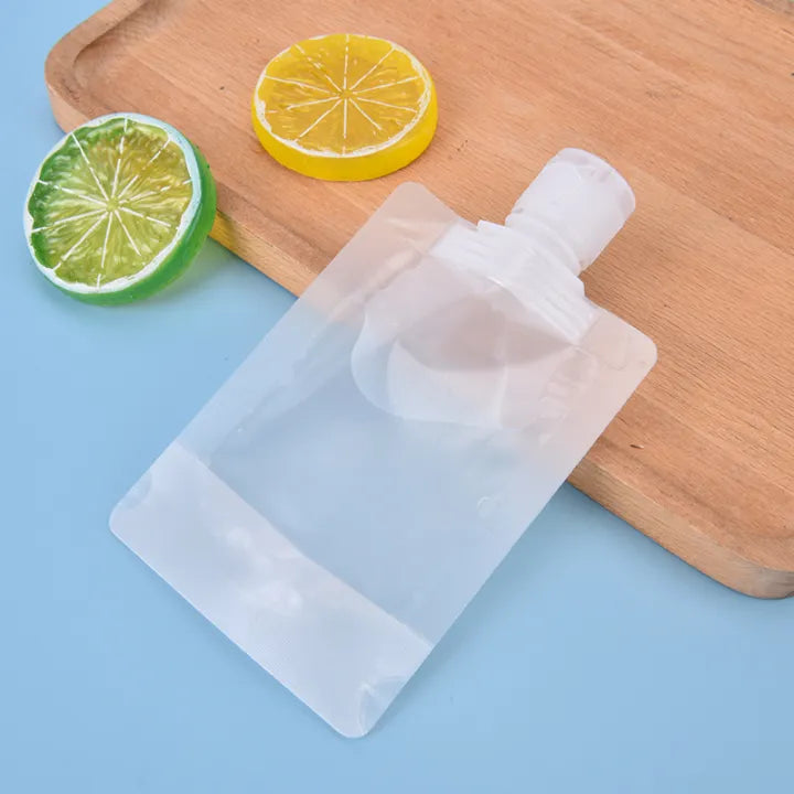 Set Of 2 Portable Travel Refillable Liquid Pouch, Transparent Multipurpose Hand Cream Pouch, Leakproof Refillable Bag