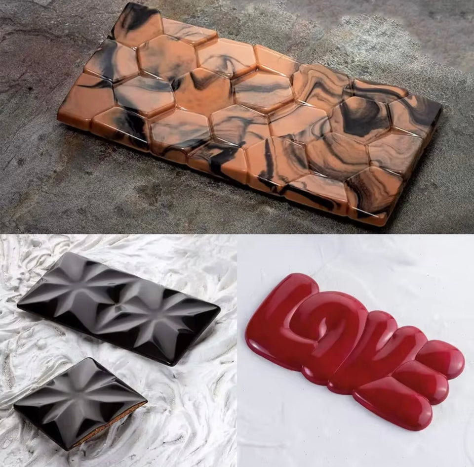 6 Grids Mini Rectangular Silicone Chocolate Mold, Easy Release Rectangle Chocolate Mold, Non Stick Silicone Mold