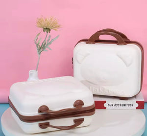 Portable Mini Bear Makeup Handbag, Mini Bear Travel Cosmetic Bag, Durable Zipper Cosmetic Bag