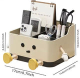 Cute Cartoon Style Desktop Storage Box, Multi Grid Countertop Cosmetic Organizer Shelf, Cute Desktop Decoration Accessories