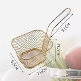 Stainless Steel Square French Fries Frying Basket, French Fries Colander Strainer, Stainless Steel Square Fried Food Filter, Mini Mesh Metal Square Colander Deep Frying Basket, Snack Strainer Cooking Tool