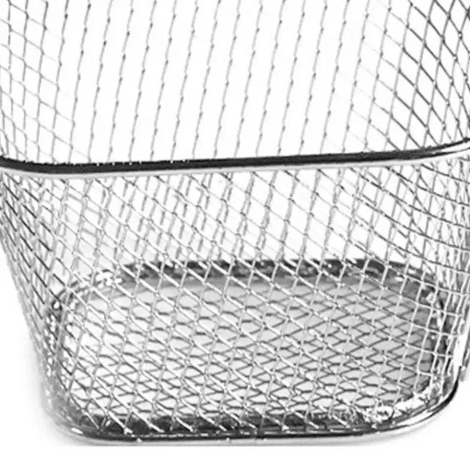 Stainless Steel Square French Fries Frying Basket, French Fries Colander Strainer, Stainless Steel Square Fried Food Filter, Mini Mesh Metal Square Colander Deep Frying Basket, Snack Strainer Cooking Tool
