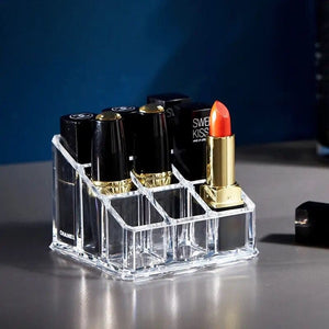 Lipstick Display Stand Holder, Acrylic Lipstick Storage Box, Acrylic Makeup Organizer, Desktop Lipstick Display Storage Box, Cosmetic Nail Polish Storage Rack, Desktop Dressing Table for Lip Glaze Brushes Bottles