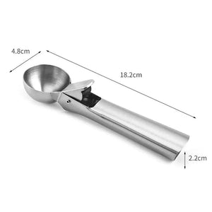 Ice Cream Scoop Spoon, Stainless Steel Ice Cream Digger, Non Stick Ice Ball Maker, Dual Purpose Cream Dipper, Multifunctional Ice Cream Scoops Stack, Ice Cream Scooper With Trigger, Scoop Spoon for Ice Cream Fruit Cookie