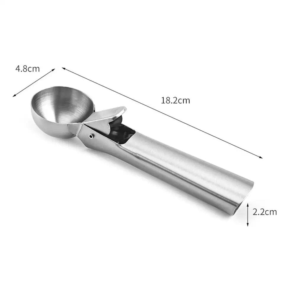 Ice Cream Scoop Spoon, Stainless Steel Ice Cream Digger, Non Stick Ice Ball Maker, Dual Purpose Cream Dipper, Multifunctional Ice Cream Scoops Stack, Ice Cream Scooper With Trigger, Scoop Spoon for Ice Cream Fruit Cookie