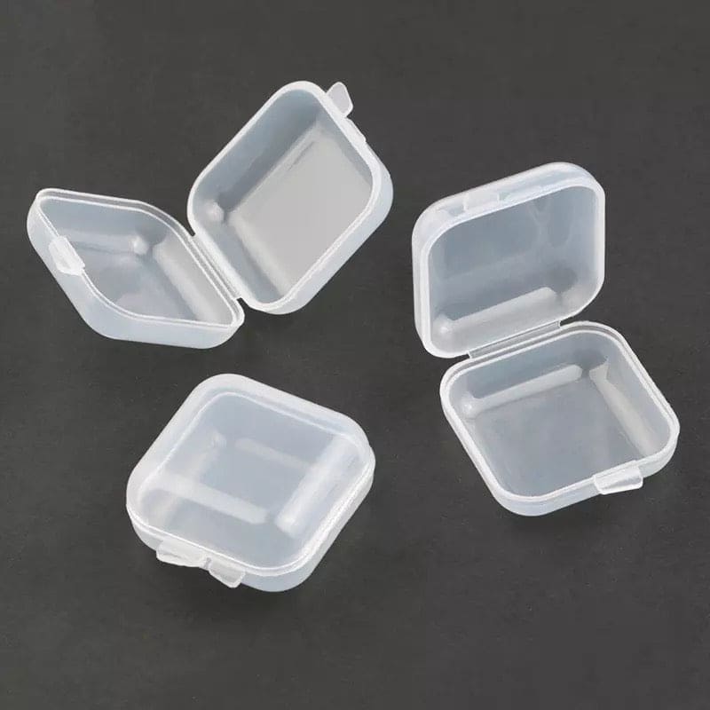 Set of 10 Transparent Mini Multifunctional Jewelry Storage Box, Portable Ring Earrings Jewelry Storage Box, Empty Plastic Clear Mini Empty Square Small Boxes, Small Storage Organizer