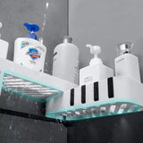 Bathroom Corner Organizer, Storage Cosmetic Rack, Shampoo shelves Soap Holder, No Drilling Wall Mounted Shower Organizer, Rotatable Shower shelf, Wall Mounted Bathroom Accessories