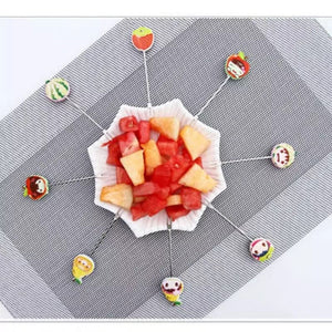 Set Of 8 Creative Cute Cartoon Stainless Steel Fruit Forks, Rainbow Cup Cake Dessert Forks, Stainless Steel Fork Holder for Fruit Snack, Fashion Fruit Sign Salad Fork