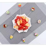 Set Of 8 Creative Cute Cartoon Stainless Steel Fruit Forks, Rainbow Cup Cake Dessert Forks, Stainless Steel Fork Holder for Fruit Snack, Fashion Fruit Sign Salad Fork