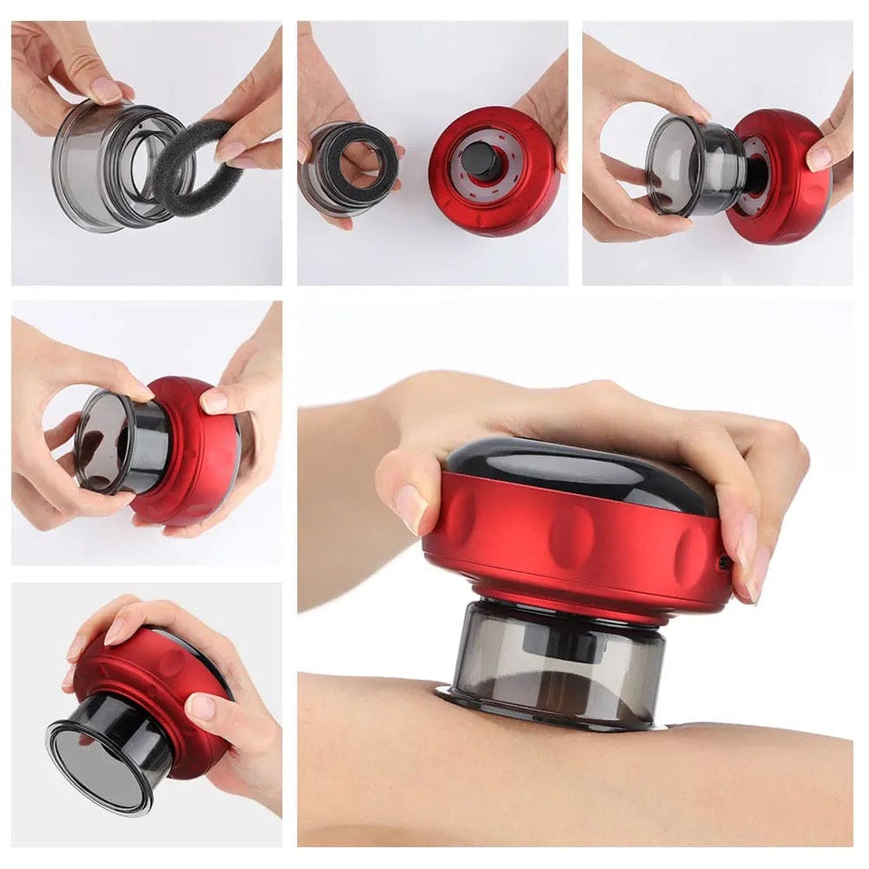 Electric Cupping Massager, Anti Cellulite Wireless Massager, 3 In 1 Electric Handheld Dynamic Suction Massager, Electric Anti Cellulite Suction Cup, Vacuum Cupping Massager, Guasha Scraping Fat Burner Device