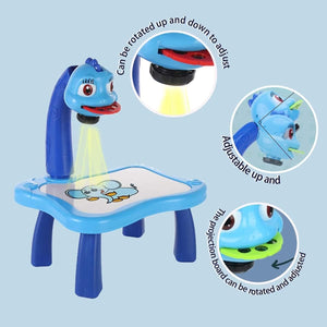 Children LED Projector Art Drawing Table Toy, Kids Painting Board Desk, Crafts Interactive Educational Learning Paint Tool, Trace and Draw Projector Toy with Light & Music, Track and Draw Learning Sketch Projector Desktop, Kid Toy Painting Drawing Table